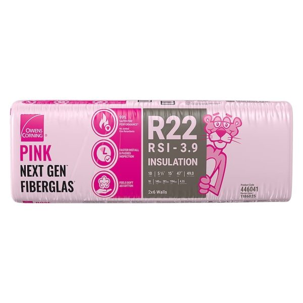 Owens Corning R-22 PINK Next Gen™ Fiberglass Insulation – 15" x 47" x 5.5" (49 Sq. Ft.)